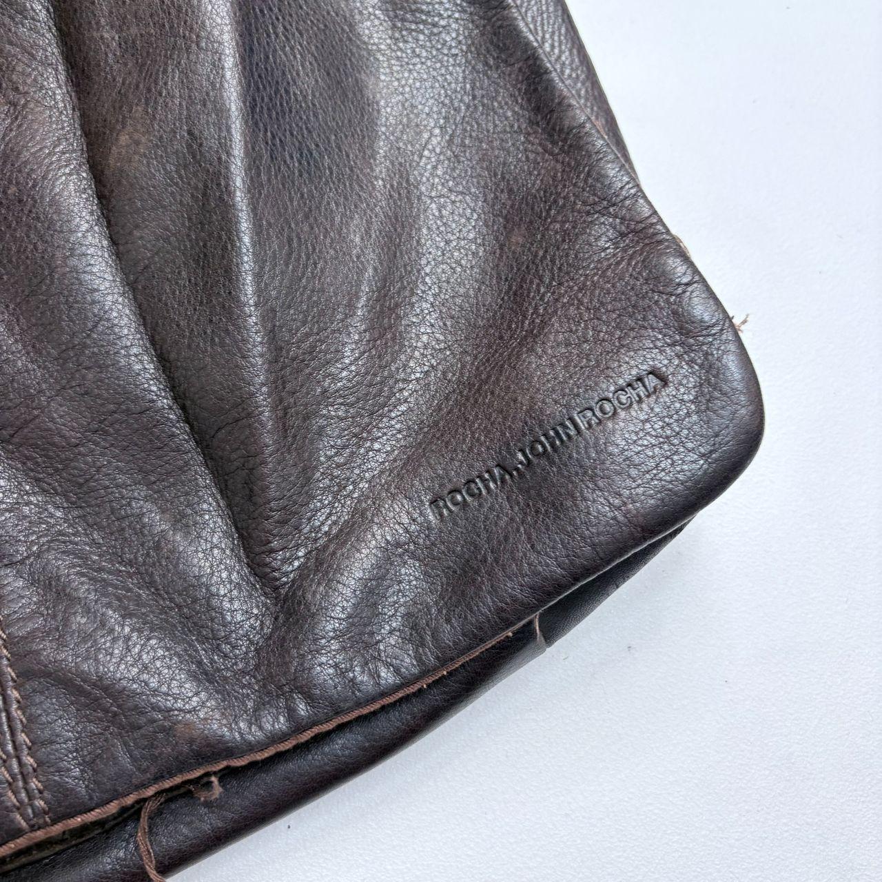 Brown leather slouchy hobo satchel bag