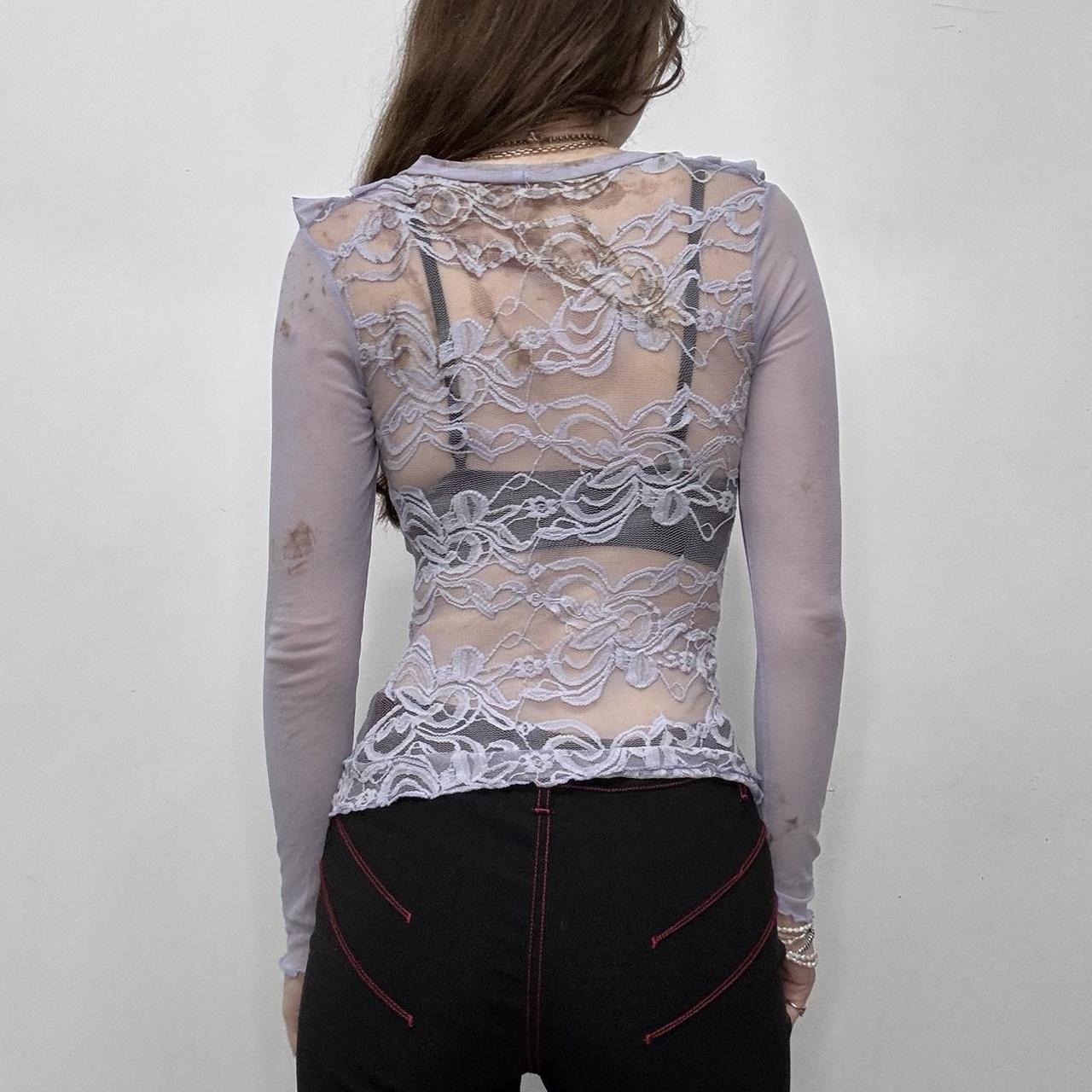 Sheer lace layered top