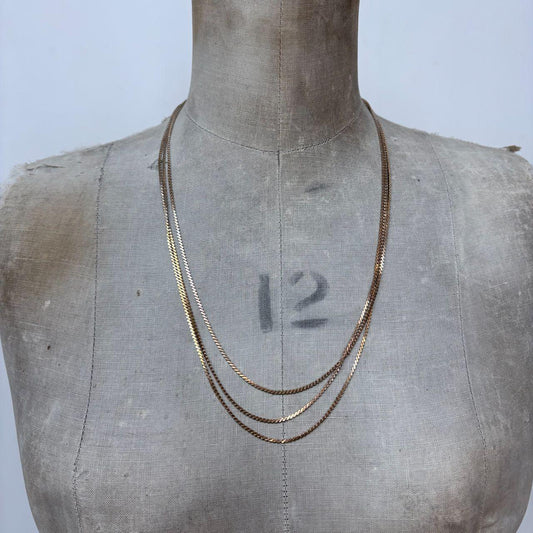 Layered gold tone chain necklace