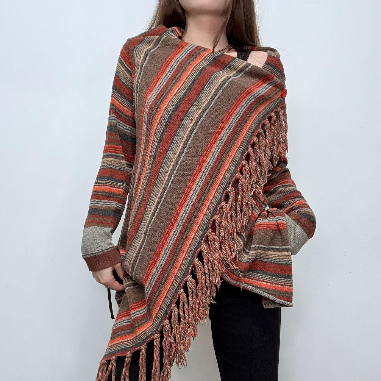 Pinstripe hippie rug cardigan