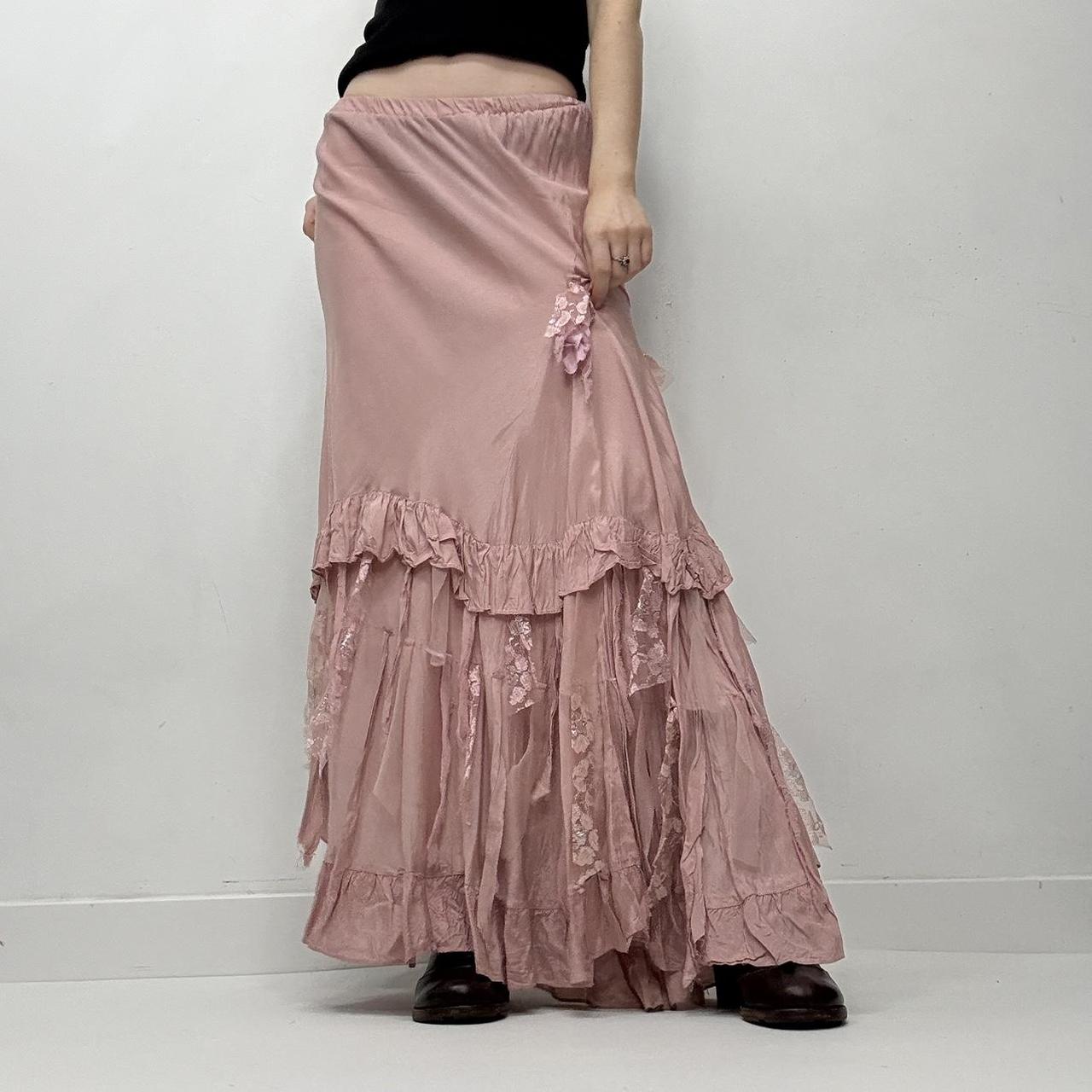 Sheer pink ruffle layered fairy skirt