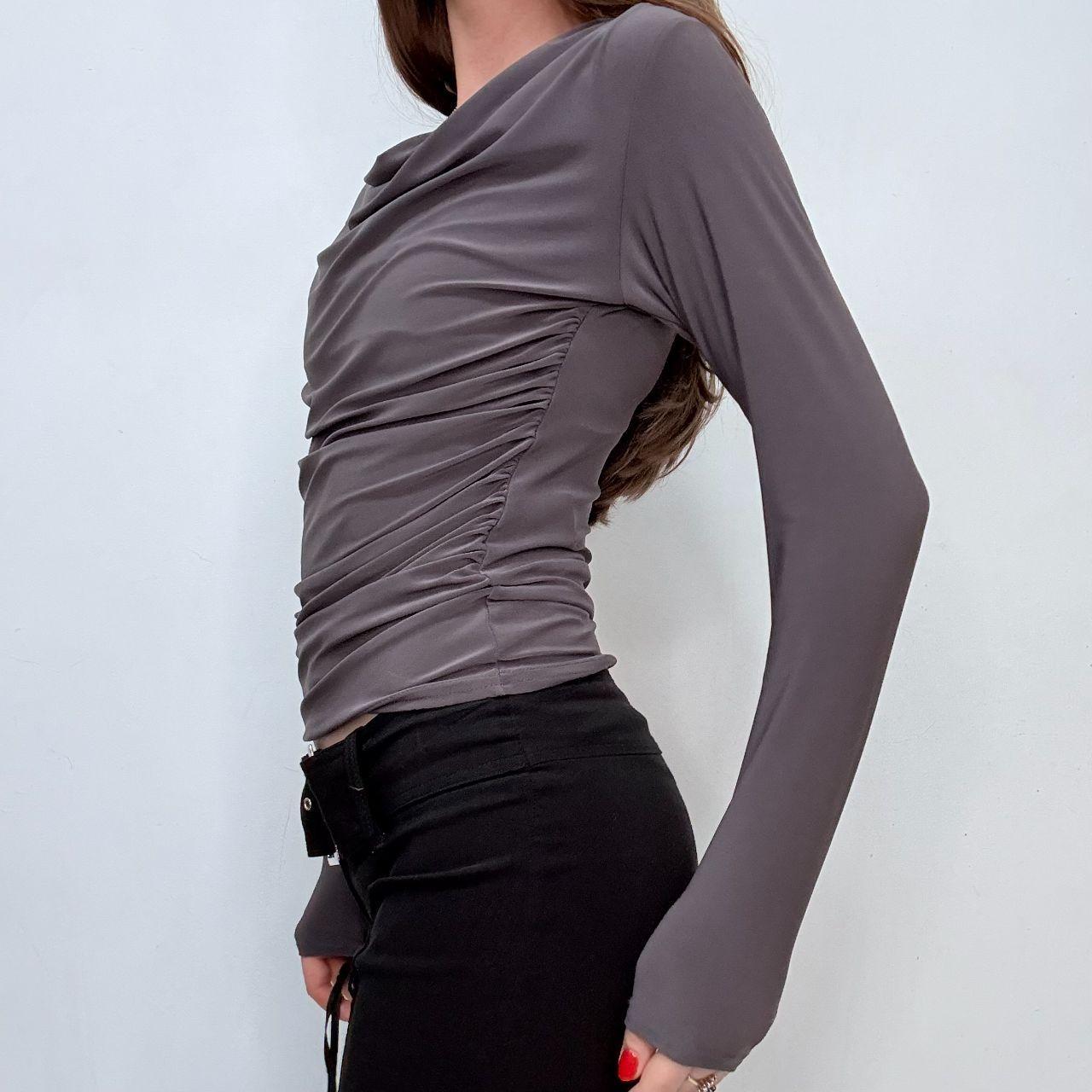 Grey draped slouchy t-shirt
