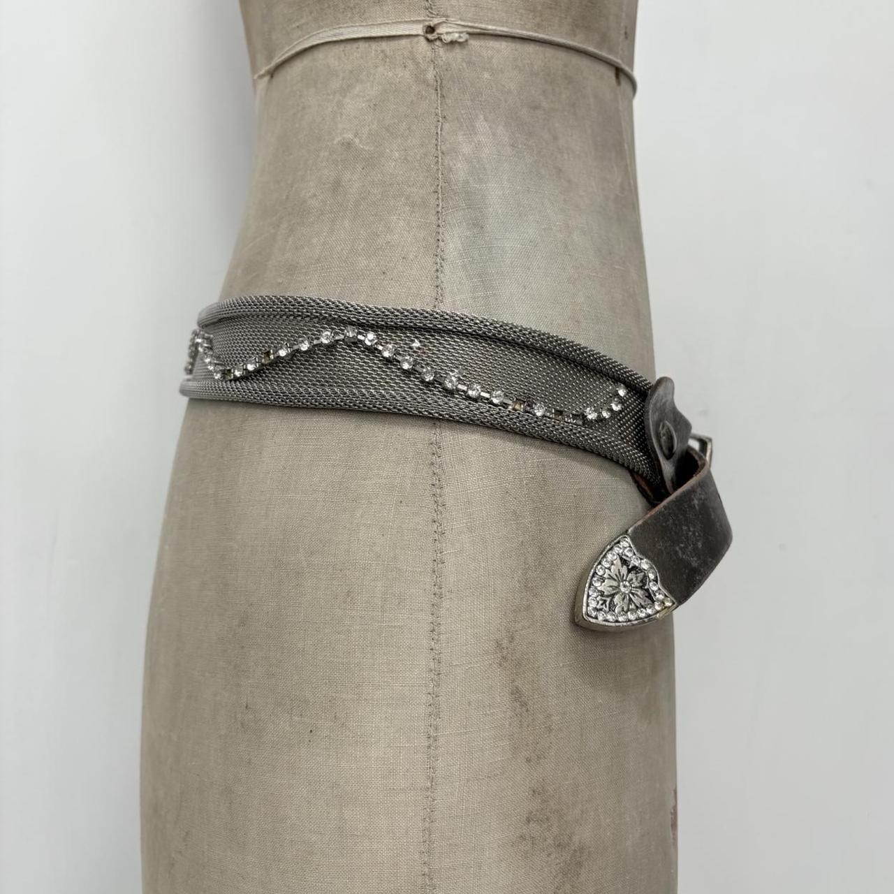 Silver metal western studded belt