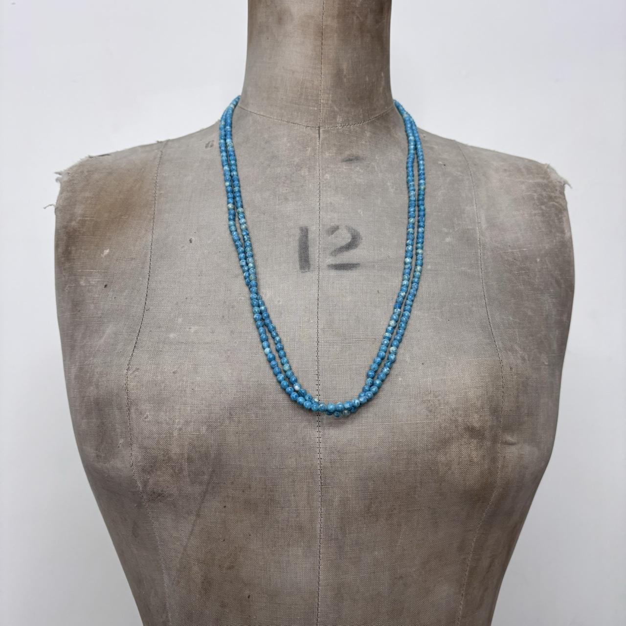 Long wrap turquoise gem necklace