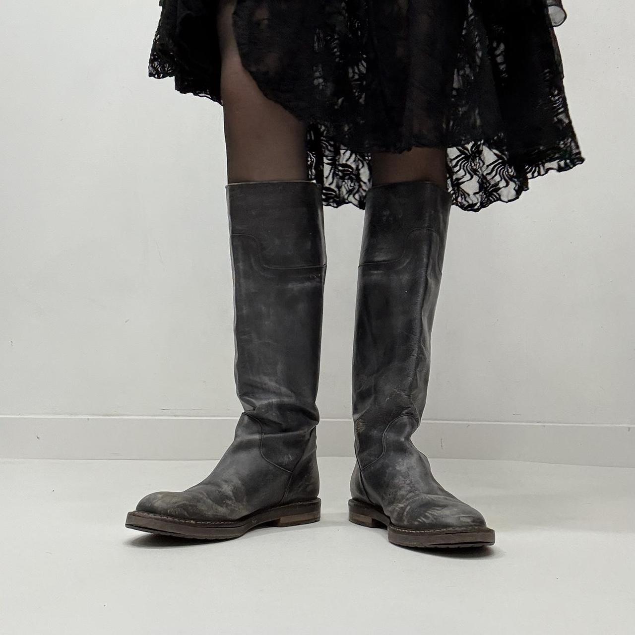 Distressed black marni boots
