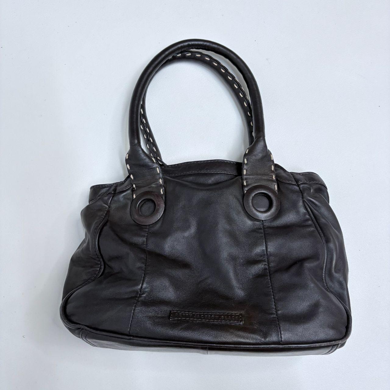 Brown leather bow bag
