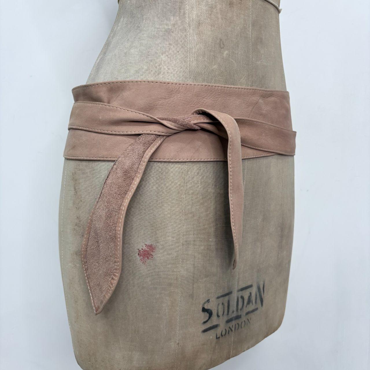 Tan leather wrap bow belt