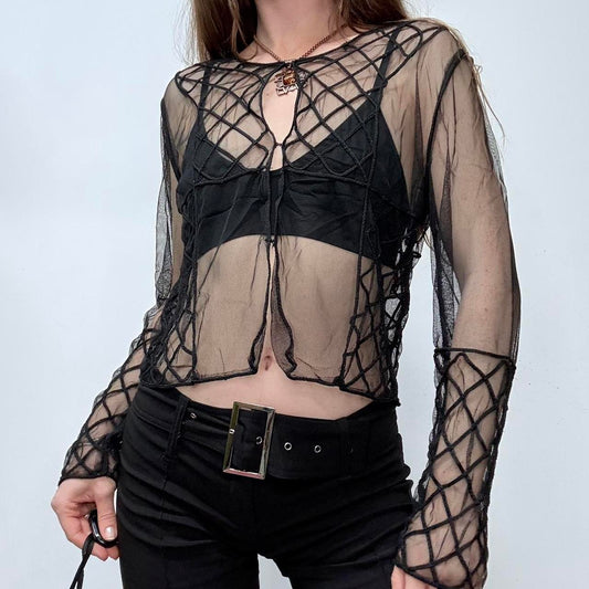 Sheer black gothic mesh shirt