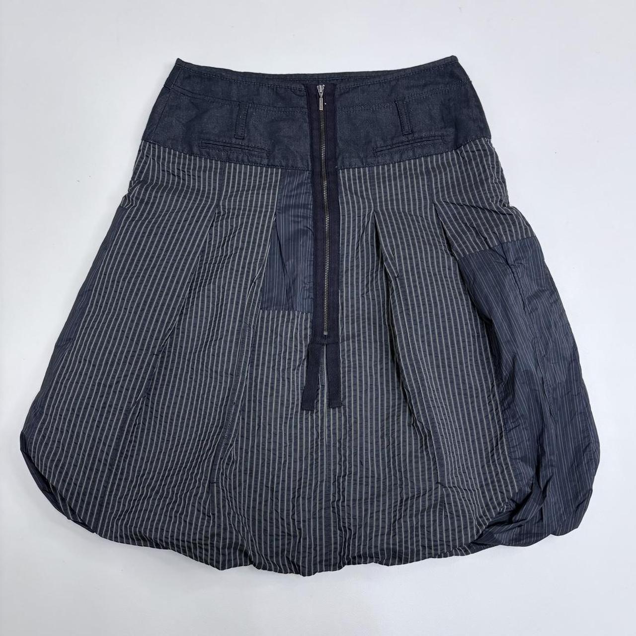 Pinstripe puff grunge midi skirt