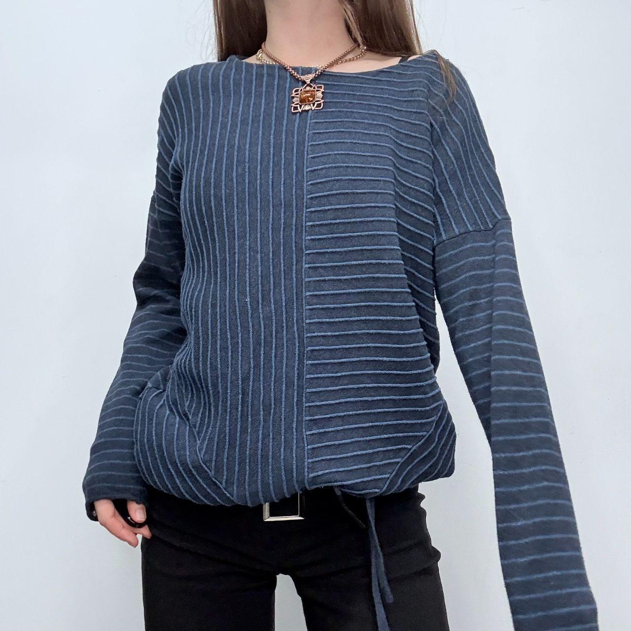 Pinstripe slouchy navy jumper