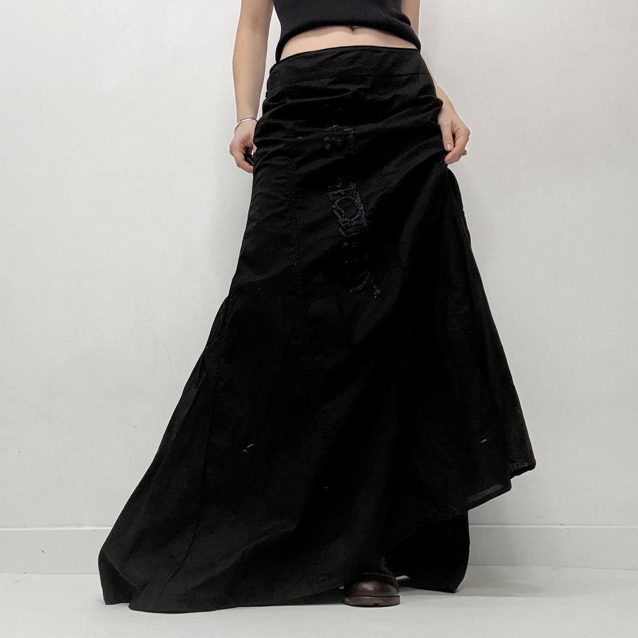 Black save the queen maxi skirt