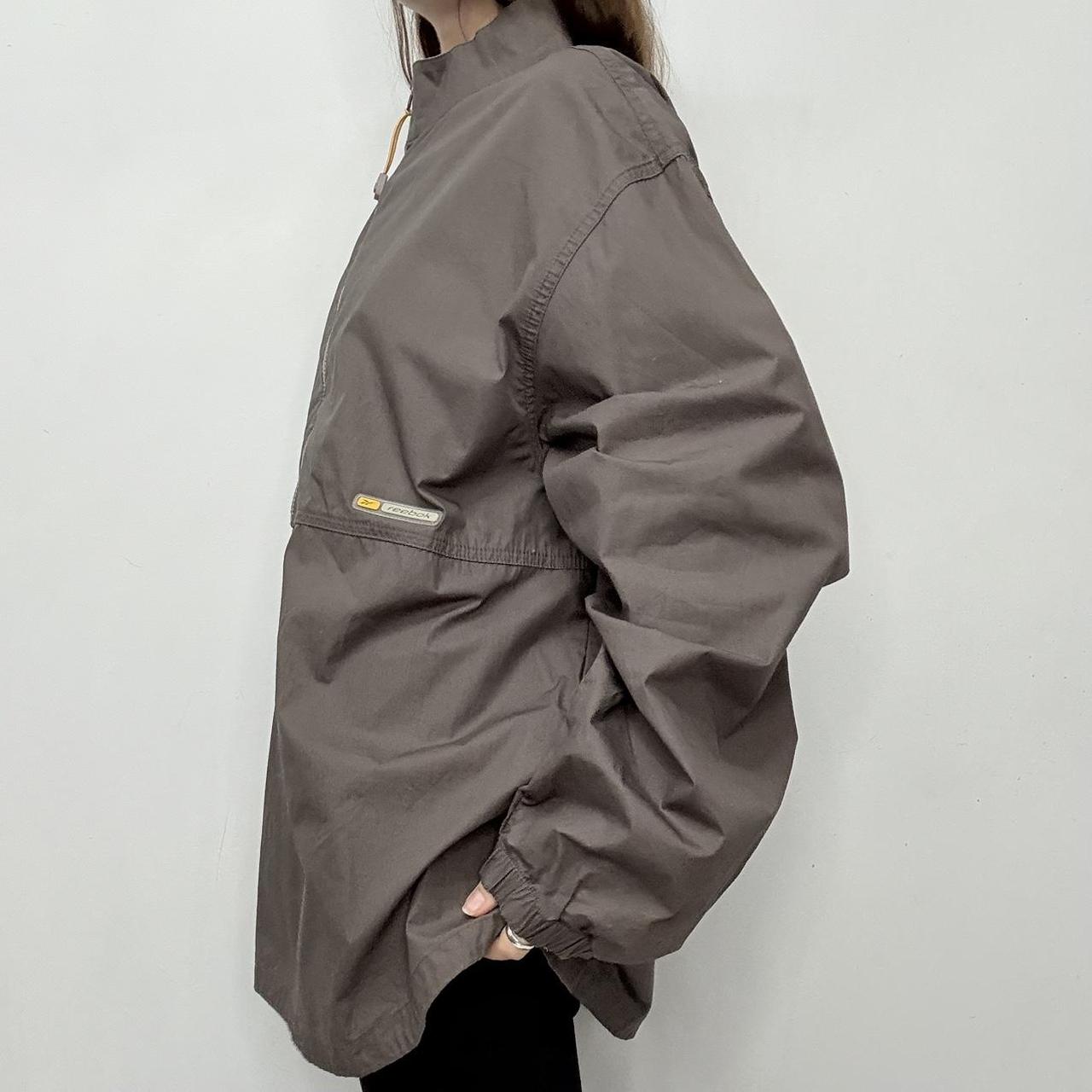Brown oversized vintage reebok windbraker