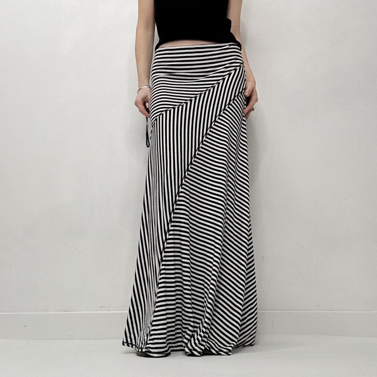 Striped jersey maxi skirt
