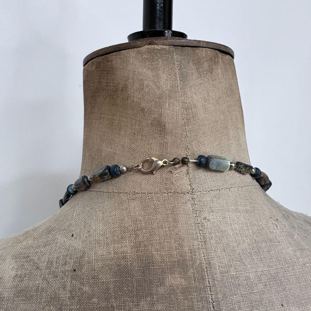Beaded shell boho necklace