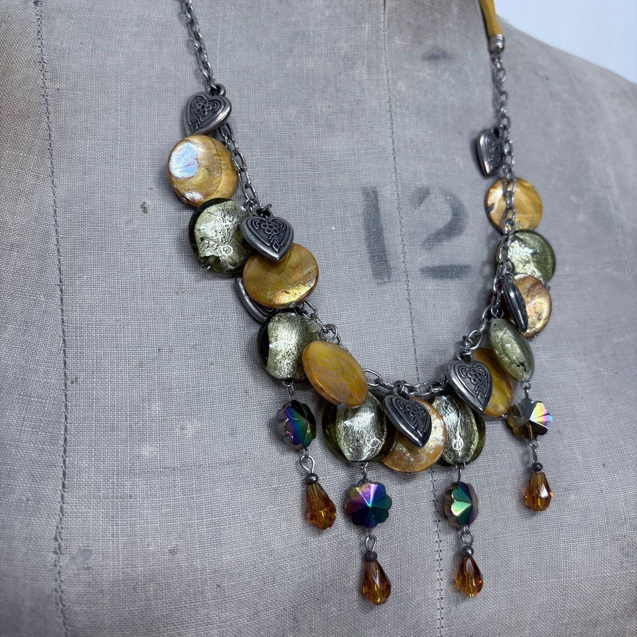 Coin mother of pearl boho summer necklace