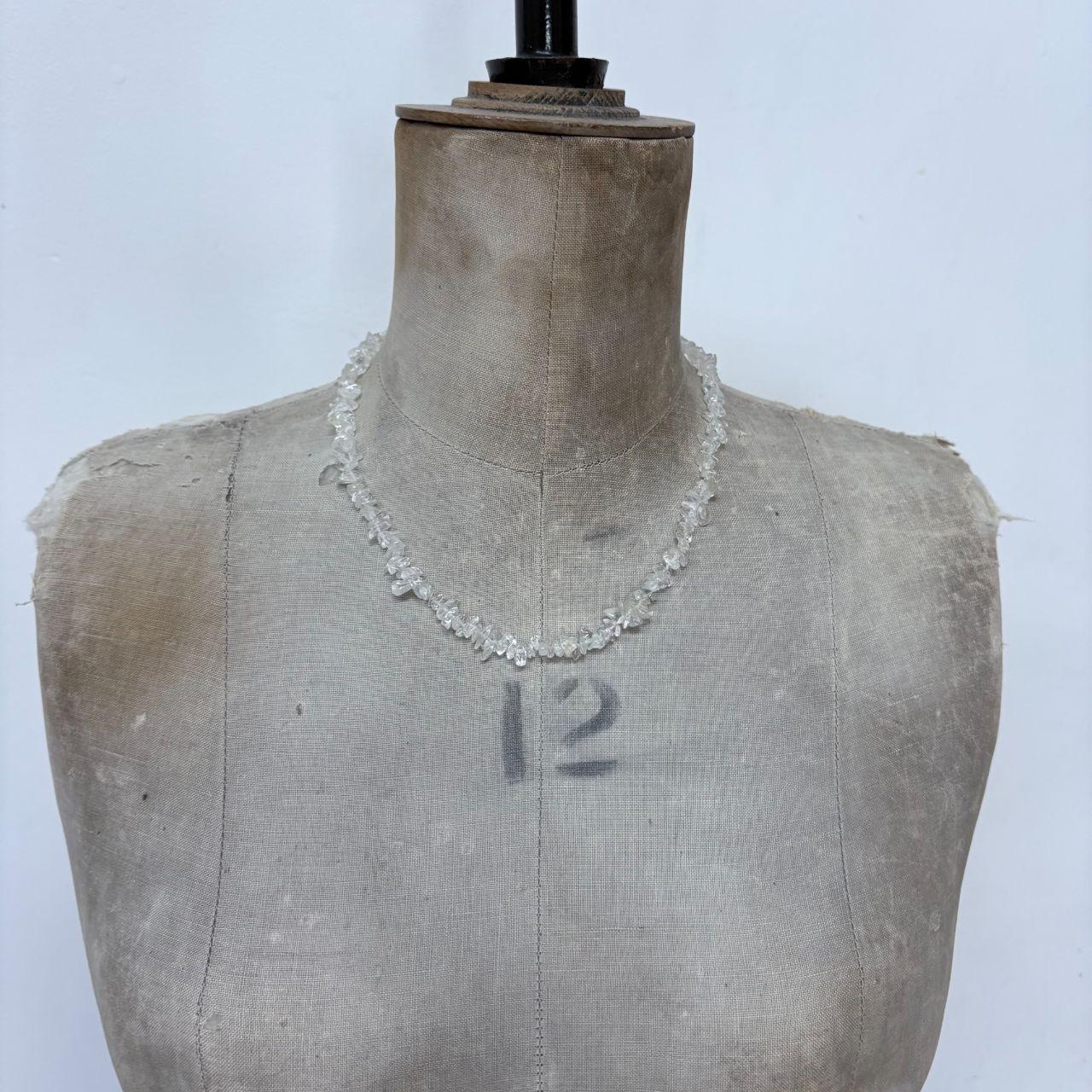Quartz crystal gem necklace