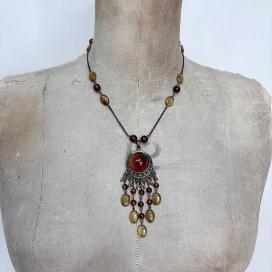 Boho draped fairy gemstone necklace