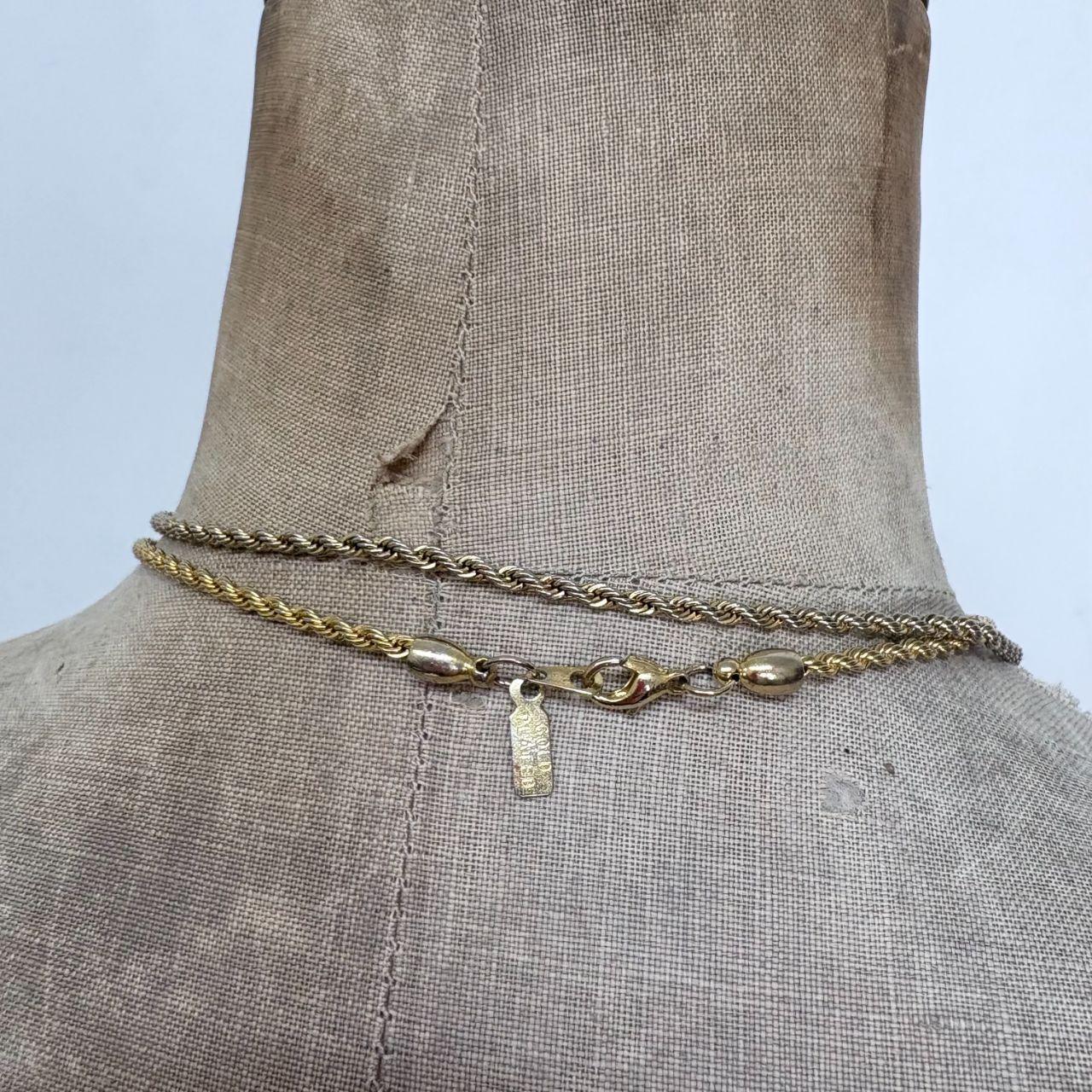 Long gold plated twist chain necklace