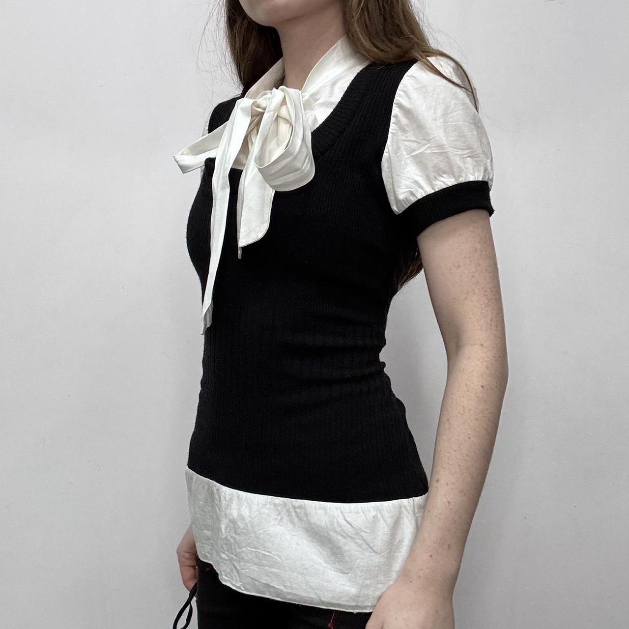 Preppy bow neck shirt