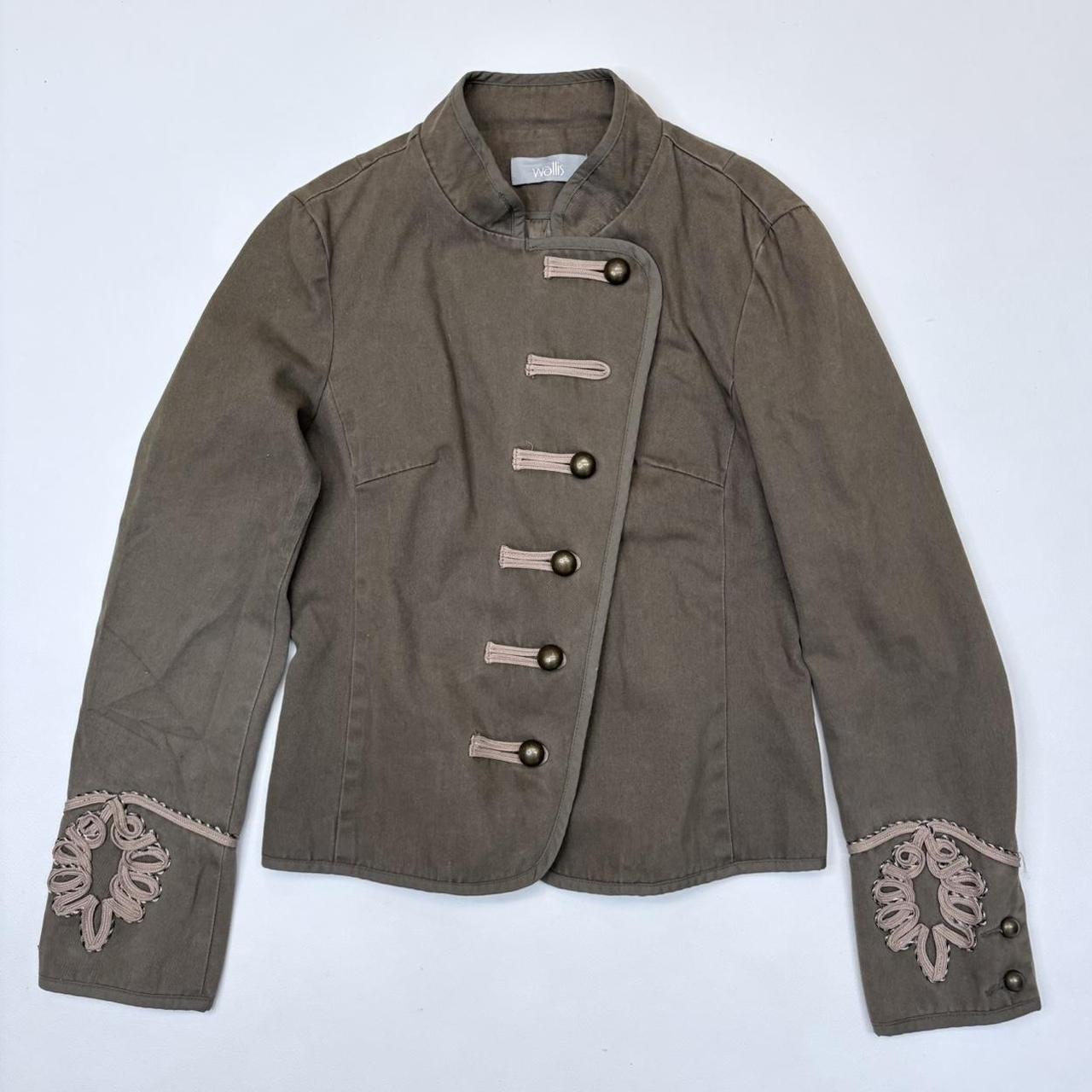 Khaki military asymmetric jacket