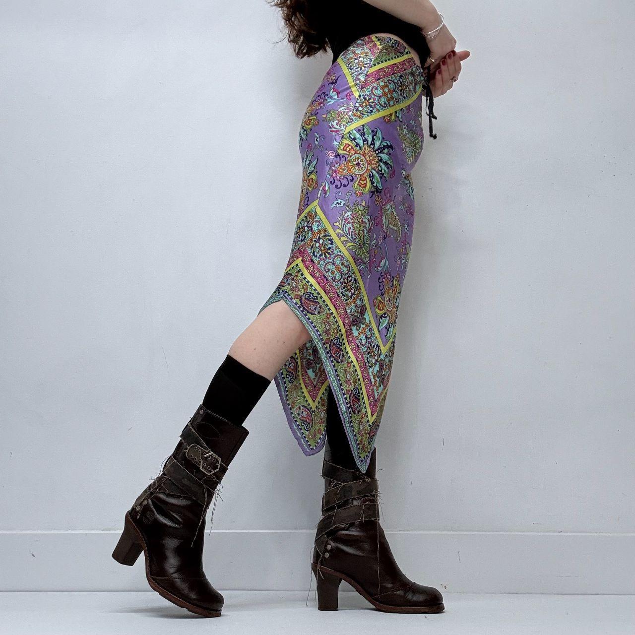 Handkerchief paisley midi skirt