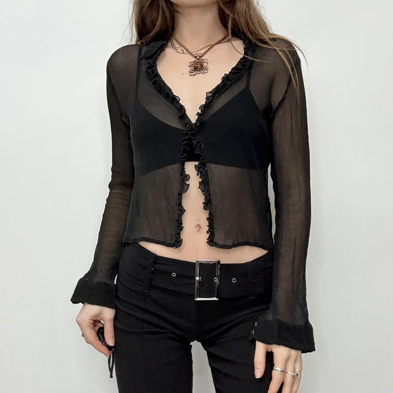 Sheer crinkle silk shirt