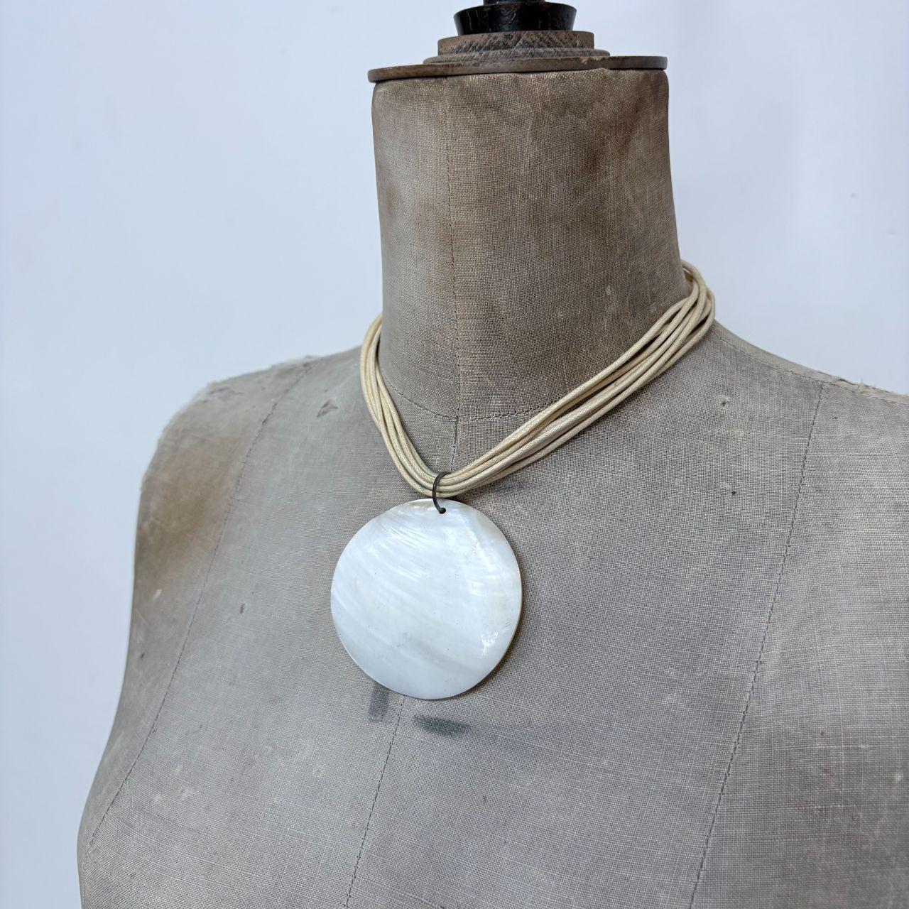 Oversized mother of pearl shell necklace