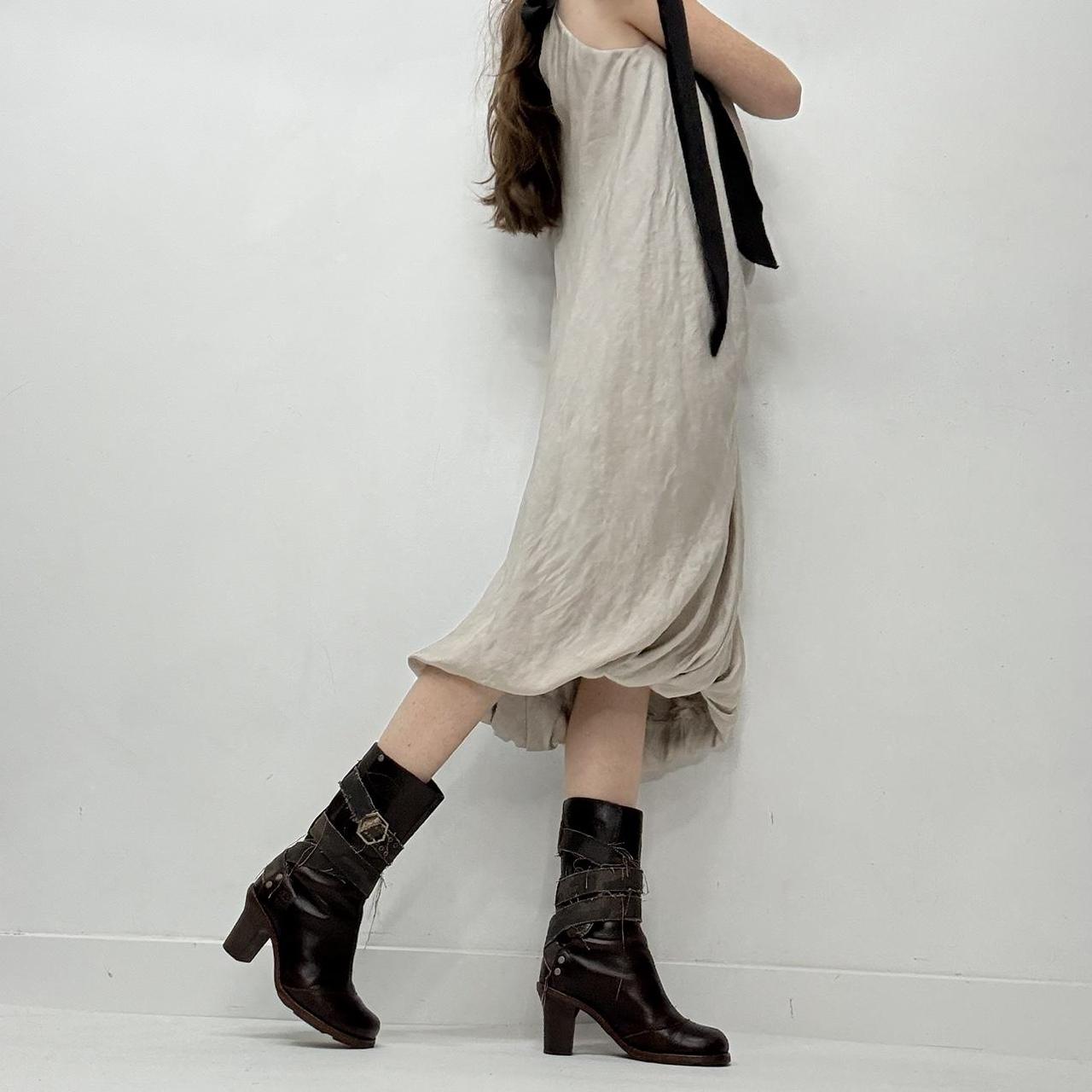 Draped slouchy silk dress