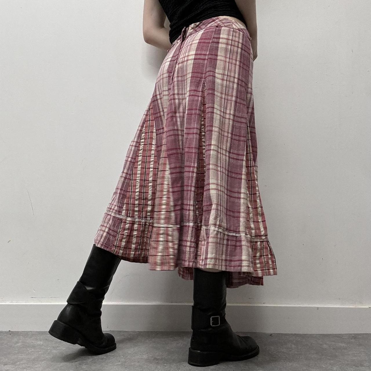 Tartan checked maxi skirt