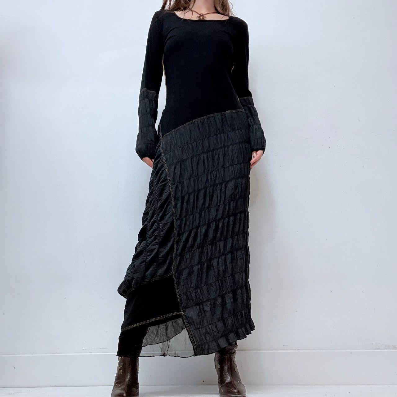 Black cop copine ruched maxi dress