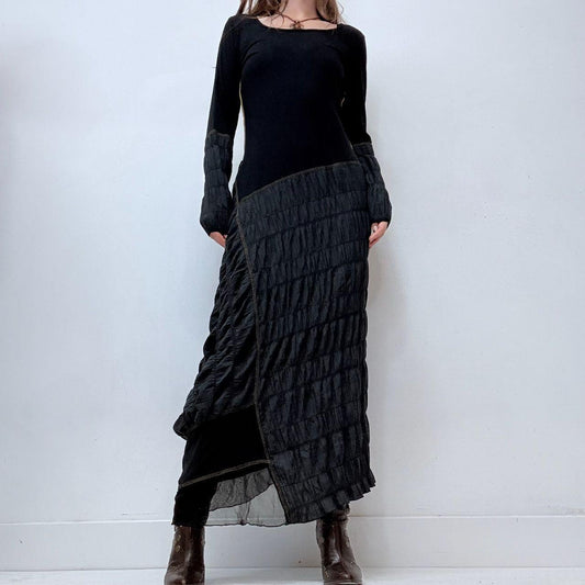 Black cop copine ruched maxi dress