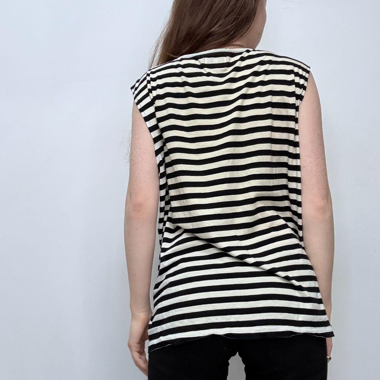 Black and white striped vest