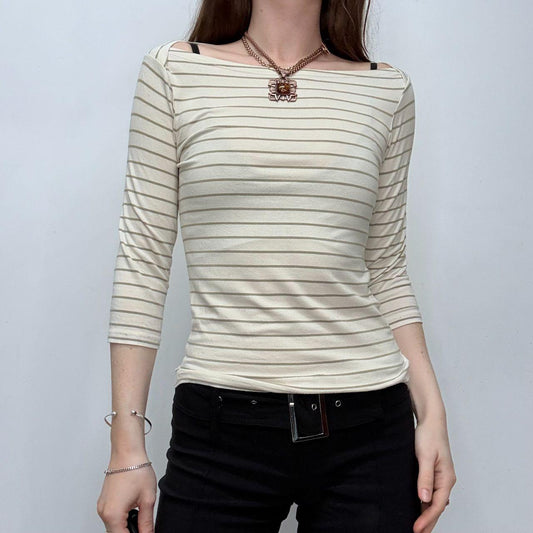 Cop Copine french pinstripe wide neck t-shirt