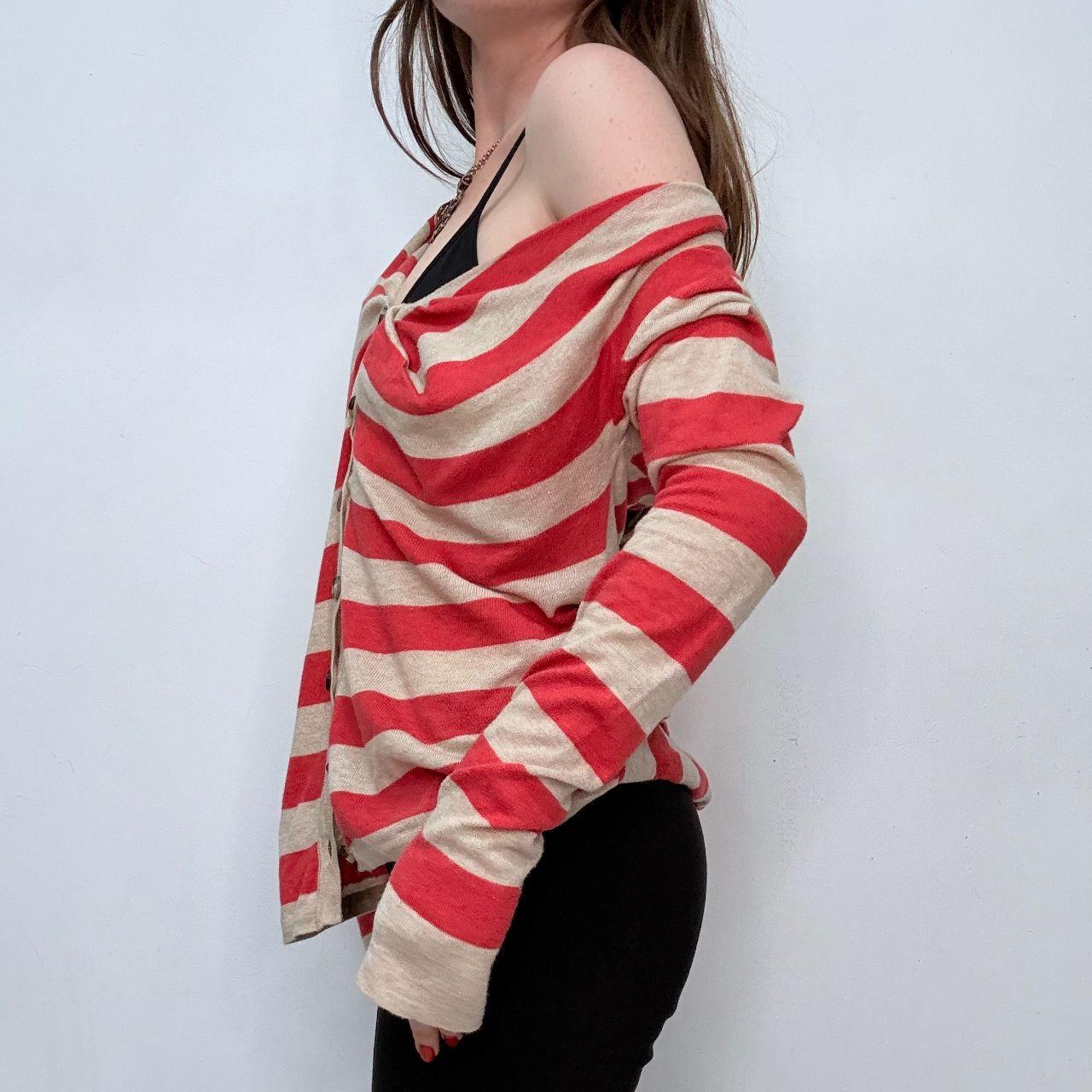 Slouchy asymmetric striped knitted allsaints jumper