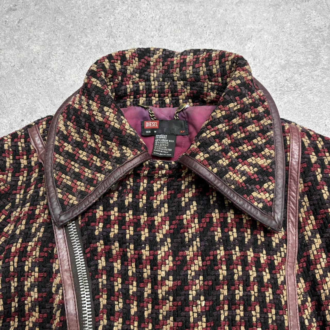 Diesel tweed wool asymmetric pea coat
