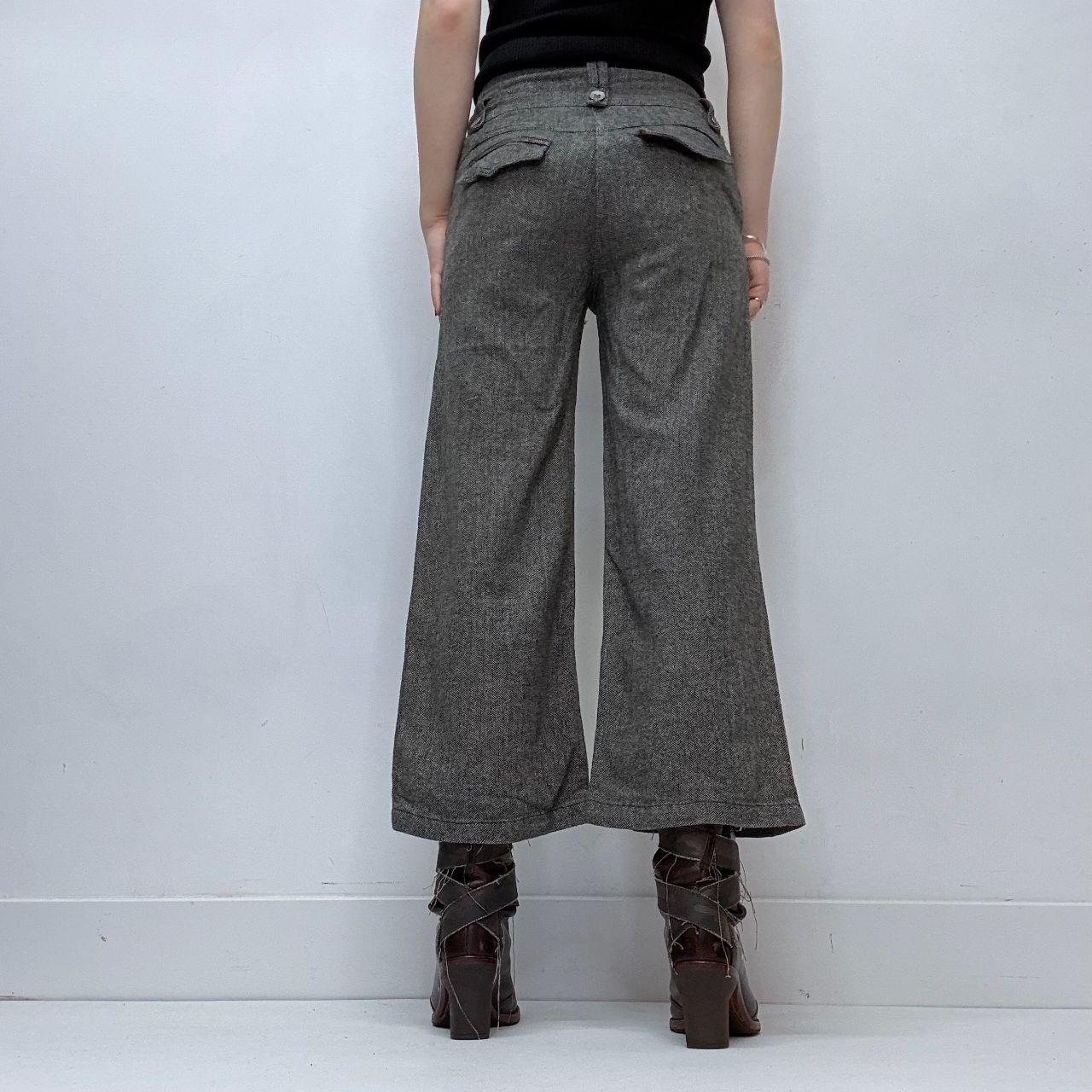 Flared cropped suit pants