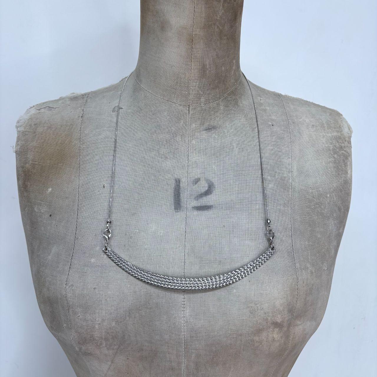 Long silver minimalist chain necklace