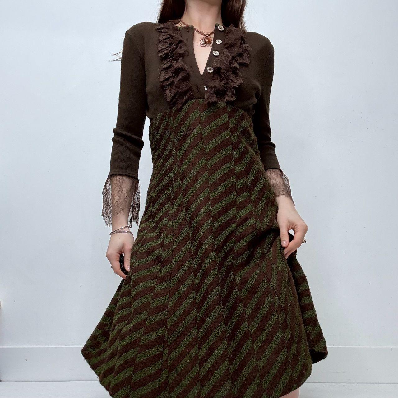 Brown lace fairy distressed dress