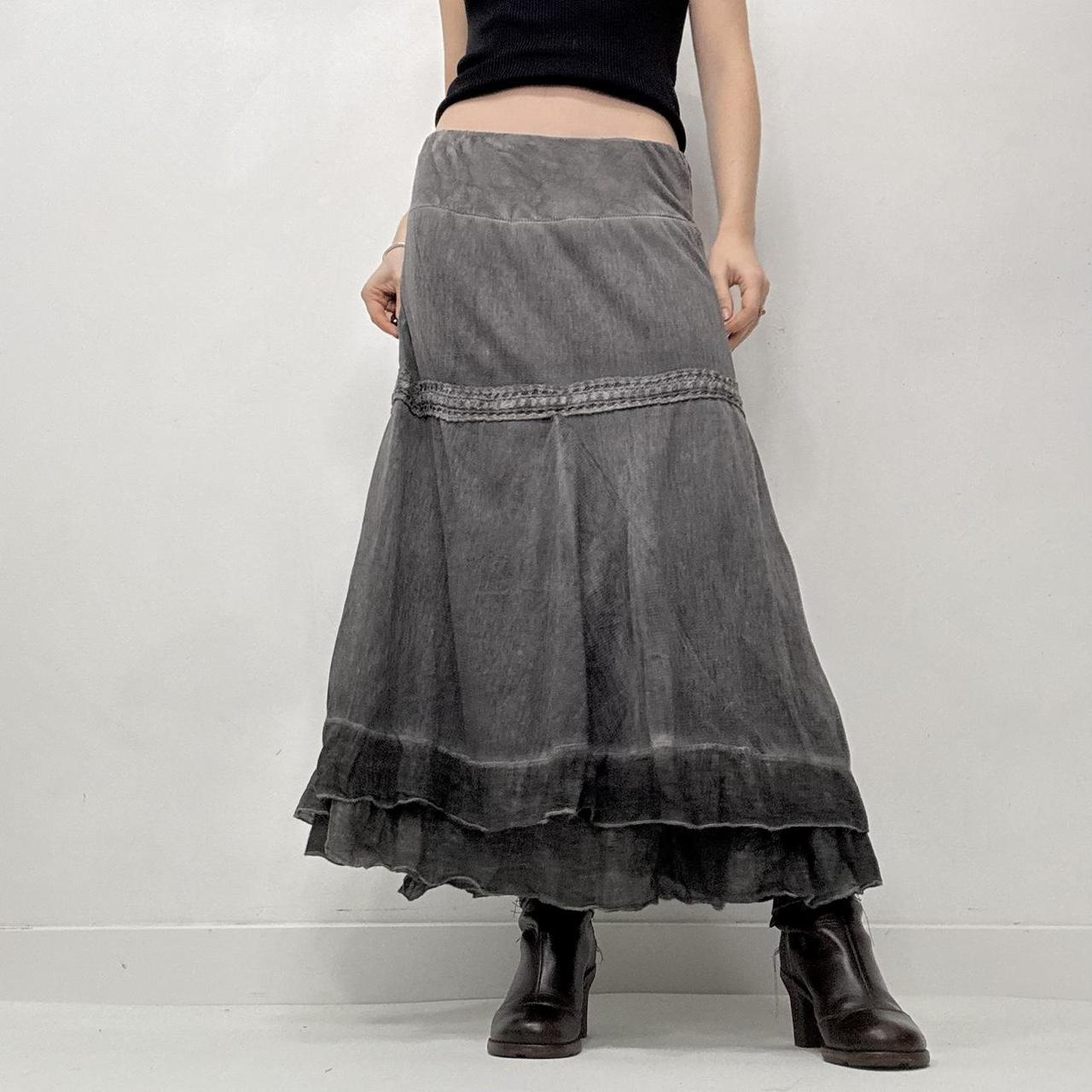 Distressed layered grunge skirt