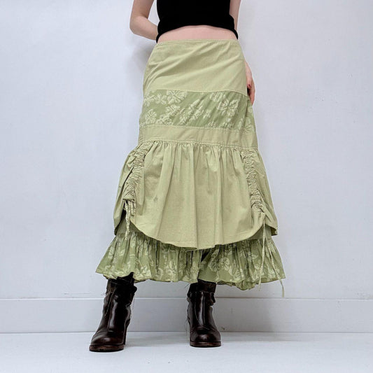 Green ruffle layered fairy skirt