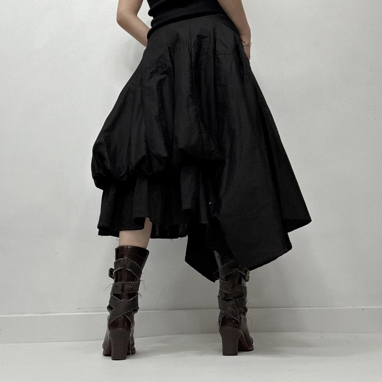 Black puff gathered grunge skirt