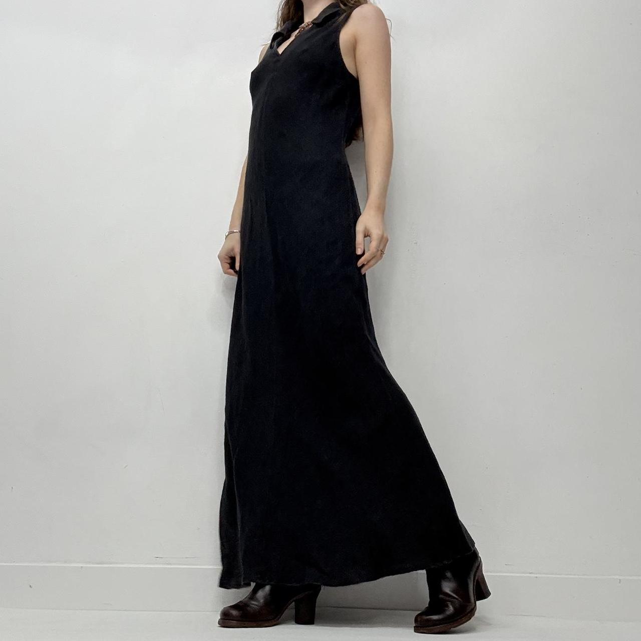 Black bias cut maxi dress