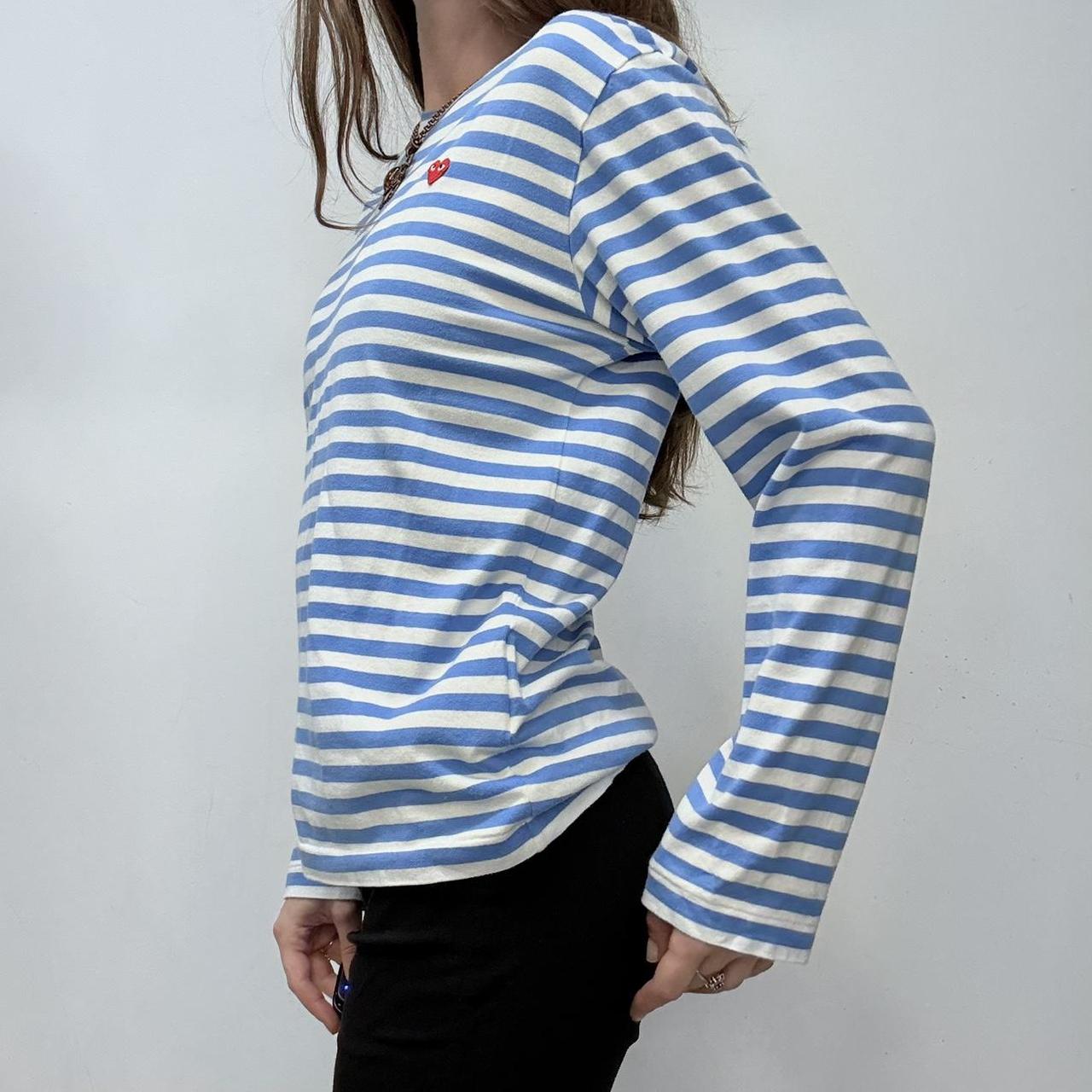Striped comme des garcon blue t-shirt