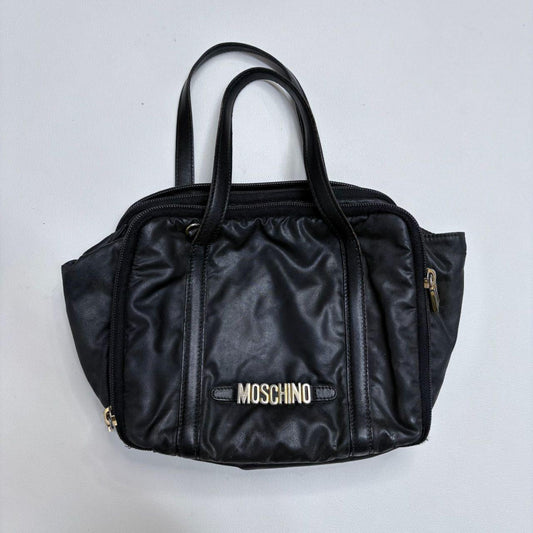 Black leather moschino mini bag