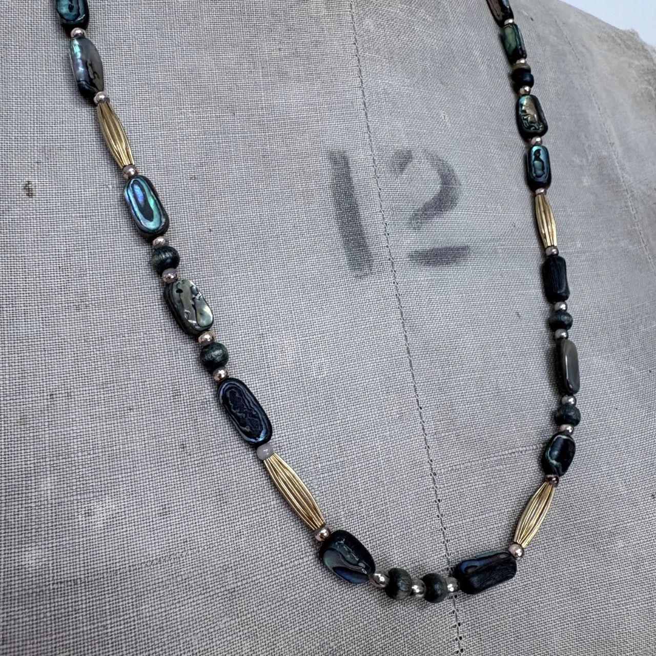 Beaded shell boho necklace
