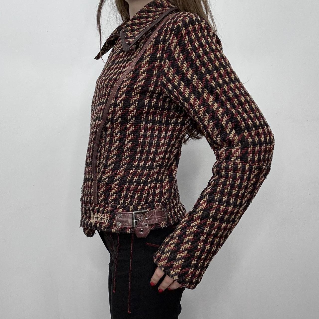 Diesel tweed wool asymmetric pea coat
