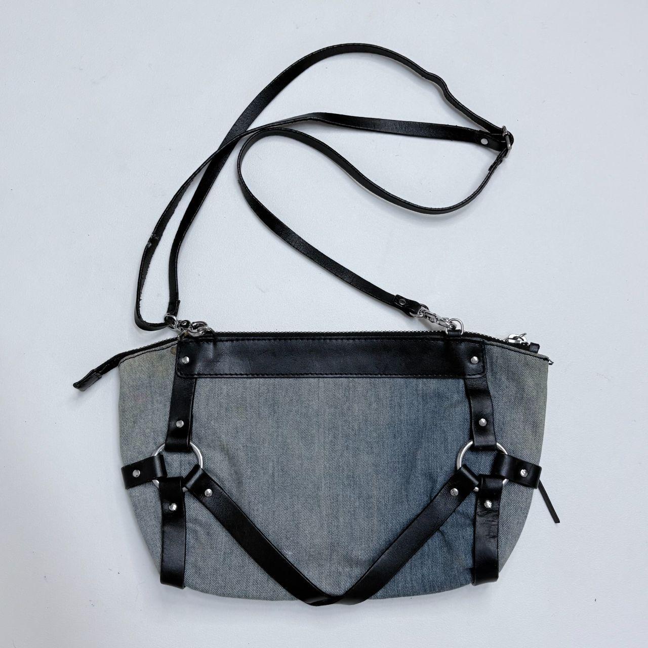Denim Diesel black studded harness bag