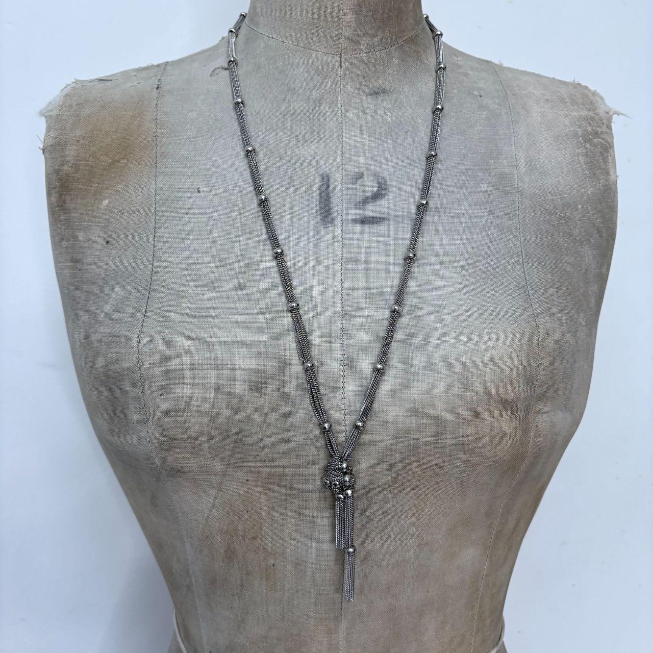 Layered chain ball long necklace