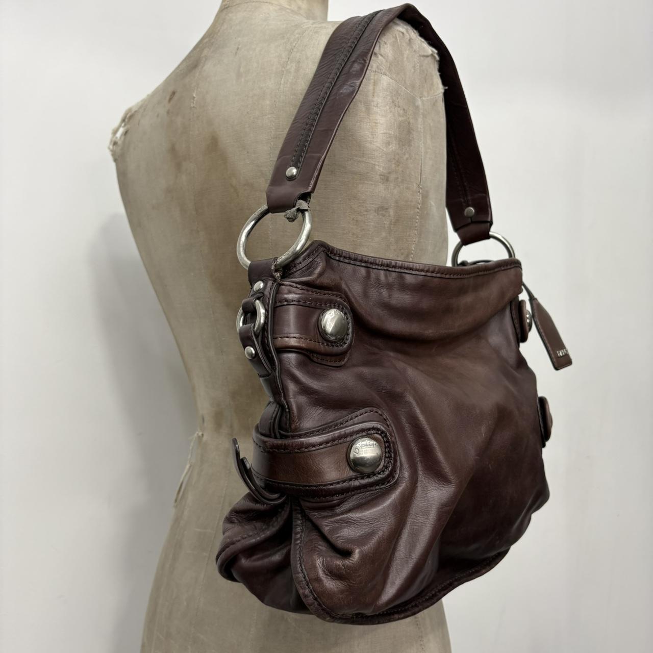 Brown leather slouchy bag