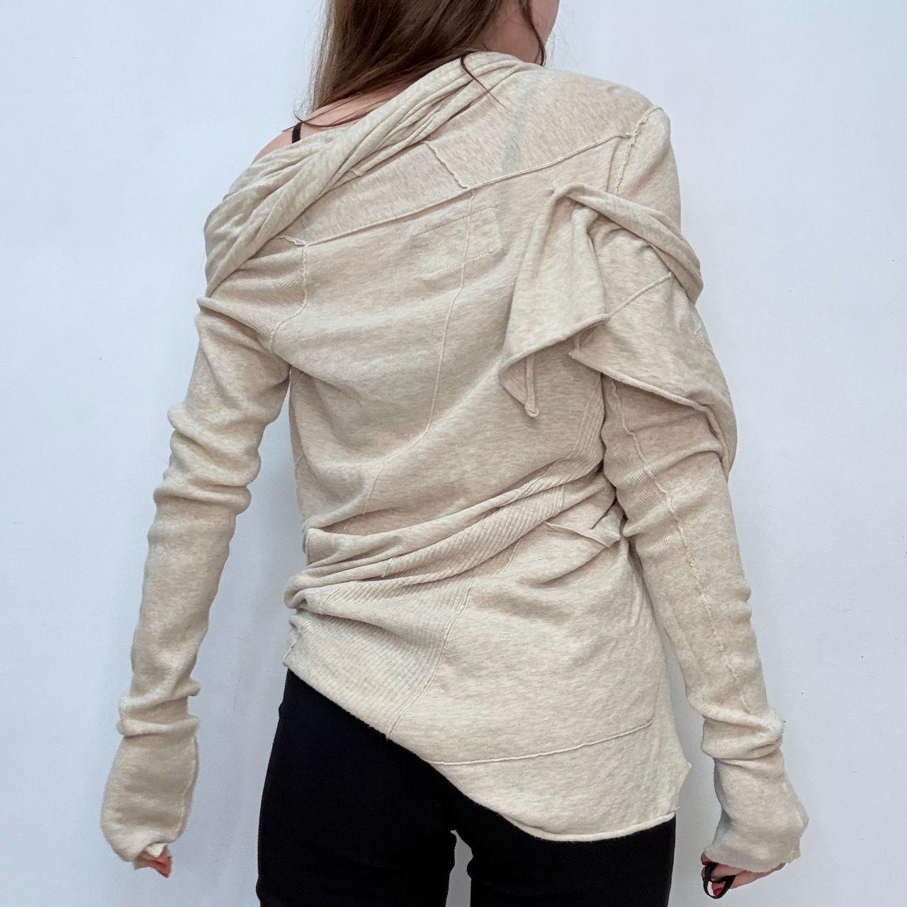 Oatmeal slouchy asymmetric jumper